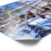 Impression Photo Loups gris peint (Coin)