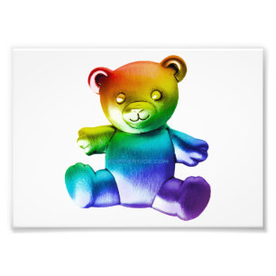 Impression Photo L'ours en peluche en métal brossé SlipperyJoe's dé