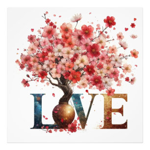 Impression Photo Love Blossoms : 8K Arbre réaliste de fleurs de cer