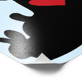 Impression Photo Love Chiot et Kitten Silhouette Bleu (Coin)