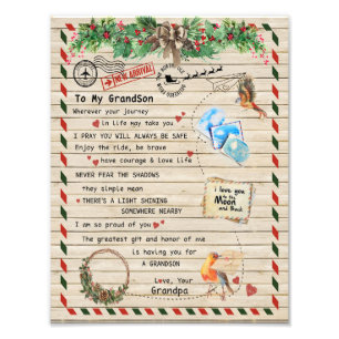 Impression Photo Love Grandson Lettre À Mon Grand-Fils Je Suis Fie