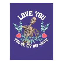 Love You, You are My Rib Mate Skeleton Valentine