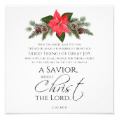 Impression Photo Luc 2:10-11 Bon Tidings Poinsettia Noël (Devant)