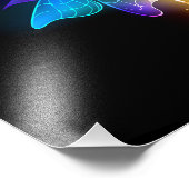 Impression Photo Lucioles néon sur fond noir (Coin)