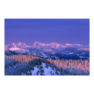 Impression Photo Lueur alpin frappe les sommets du Glacier