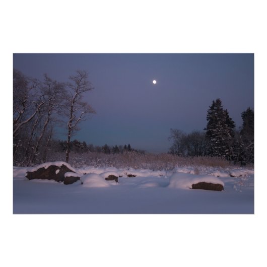 Impression Photo Lumière de la lune dans un paysage côtier mi-hiver (Devant)