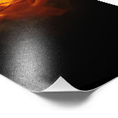 Impression Photo Luminous Orange Rose on Black Velvet – Elegant Flo (Coin)