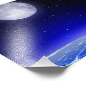 Impression Photo Lune au-dessus de la Terre (Coin)