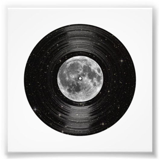 Impression Photo Lune dans l'espace Vinyl LP Record (Devant)