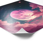 Impression Photo Lune pleine rose (Coin)