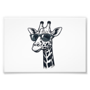 Impression Photo Lunettes de soleil de girafe cool T-Shirt à gravur