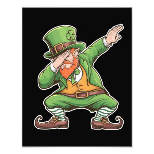 Impression Photo Lutin vert faisant du dab le jour de la Saint-Patr