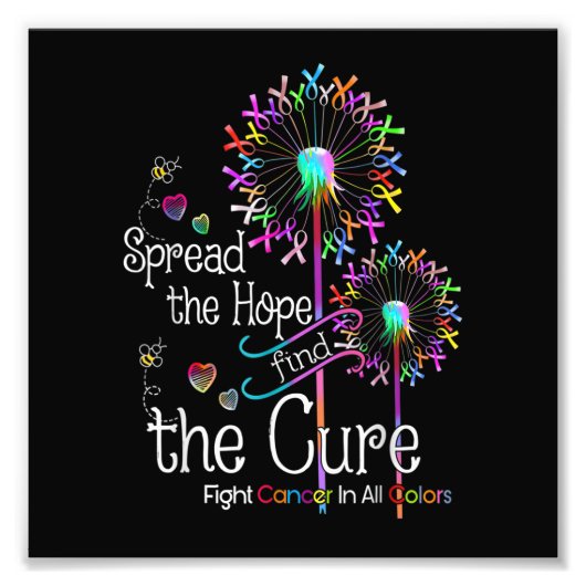 Impression Photo Lutter Contre Le Cancer Dans Tous Les Rubans Coule (Devant)