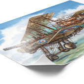 Impression Photo Machine volante biplan Steampunk Vickers (Coin)