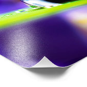 Impression Photo Macro goutte d'eau sur lame Grass Purple Flower (Coin)