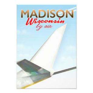 Impression Photo Madison Wisconsin USA Affiche de vol vintage