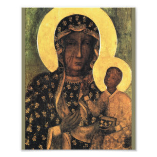 Impression Photo Madone noire Vierge Marie Icône Pologne Notre-Dame