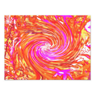 Impression Photo Magenta Rétro et Tourbillon Floral de Couleurs d'A
