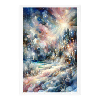 Impression Photo Magie de neige et merveille Impressionniste Abstra