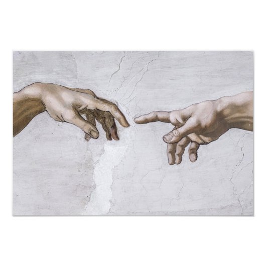Impression Photo Mains de Dieu et Adam par Michel-Ange (Devant)