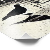 Impression Photo Mains relâchant les oiseaux dans le ciel, noir bla (Coin)