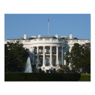 Impression Photo Maison Blanche de Noël pour les Fêtes Washington D