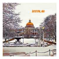 Maison d'état de Boston en hiver