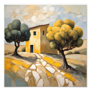 Impression Photo Maison minimaliste simple peinte en jaune