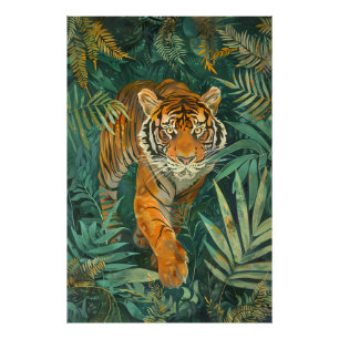 Impression Photo Majesté de la Jungle : Tigre au paradis tropical