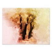 Impression Photo Majestic Homme African Elephant Walking Aquarelle (Devant)