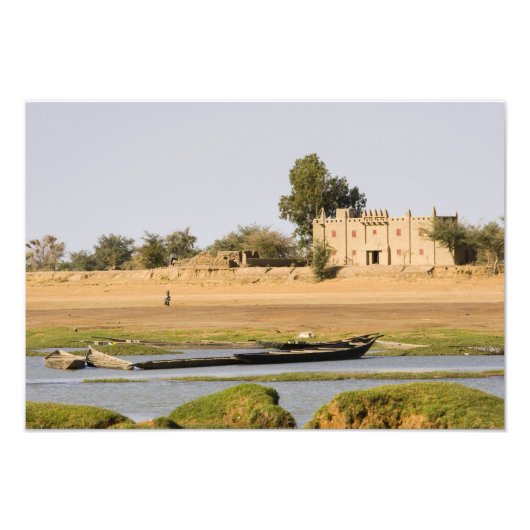 Impression Photo Mali, Djenne. Rivière Bani près de Djenne (Devant)