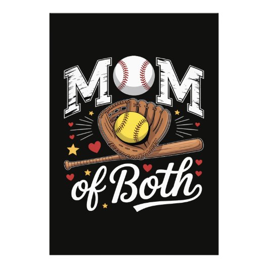 Impression Photo Maman de deux Baseball Softball de jour de match (Devant)