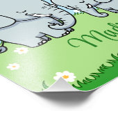 Impression Photo Maman mignonne et Eléphant bébé, Personnalisé (Coin)