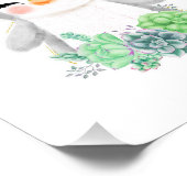 Impression photo Manchot à l'aquarelle avec Succul (Coin)