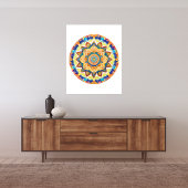 Impression Photo Mandala Flower Magic Blue Aquarelle