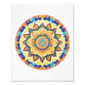 Impression Photo Mandala Flower Magic Blue Aquarelle (Devant)