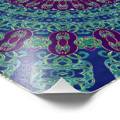 Impression Photo Mandala violet, bleu et vert (Coin)