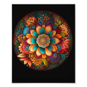 Impression Photo Mandalas à fleurs tropicales