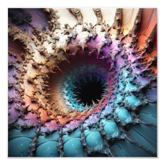 Impression Photo Mandelbrot Set rencontre Black Hole en 3D (Devant)