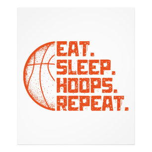 Impression Photo Manger Dormir Hoops Répéter Basketball Citations D