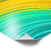 Impression Photo "Marbella" Blue Yellow Swirls Waves (Coin)