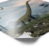 Impression Photo Marche de Mamenchisaurus dinosaure -rendu 3D (Coin)
