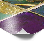 Impression Photo Mardi Gras Masque de plumes vert et doré (Coin)