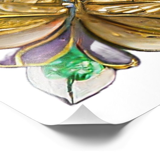 Impression Photo Mardi Gras Vitrail Fleur de lis (Coin)