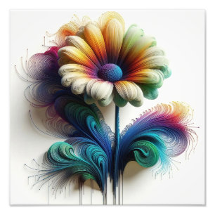 Impression Photo Marguerites Abstraites dans les ondes électromagné