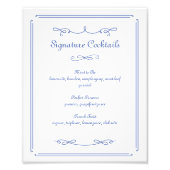 Impression Photo Mariage Bleu Chic Signature Cocktail Sign (Devant)