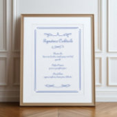 Impression Photo Mariage Bleu Chic Signature Cocktail Sign