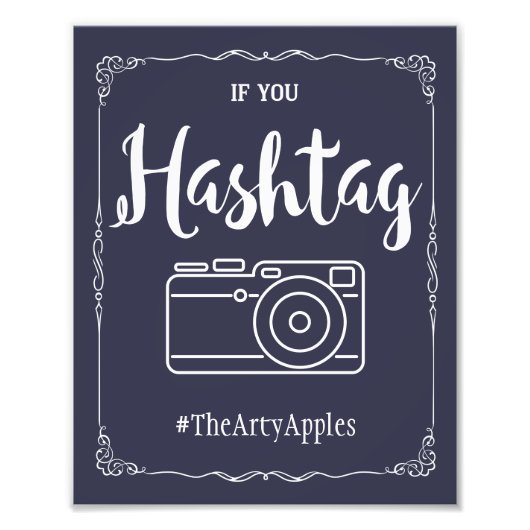 Impression Photo mariage de médias sociaux de la marine (Devant)