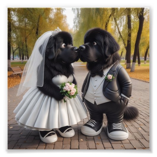 Impression Photo Mariage de nouveaux chiens (Devant)