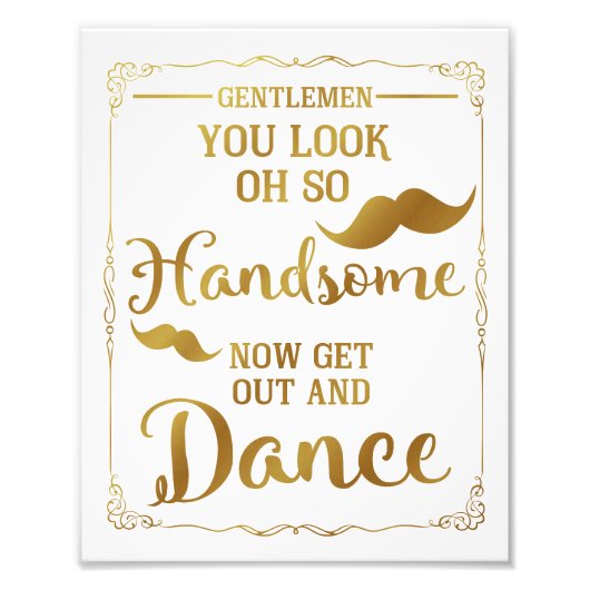 Impression Photo mariage de salle de bain homme en or (Devant)